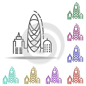 landscape of London dusk icon. Elements of Summer holiday & Travel in multi color style icons. Simple icon for websites, web