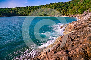 Landscape Long exposure of majestic clouds in the sky sunset or sunrise over sea,Beautiful seascape scenery, Amazing light of