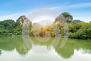 Landscape of Longtan Park in Liuzhou, Guangxi, China