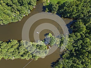 Landscape in the Loosdrechtse Plassen near Loosdrecht. Province of North Holland in the Netherlands