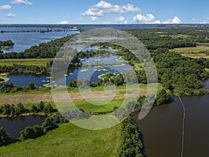 Landscape in the Loosdrechtse Plassen near Loosdrecht. Province of North Holland in the Netherlands