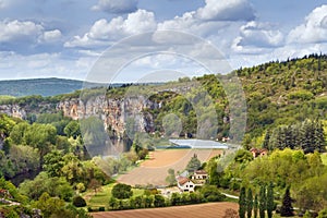 Landscape with Lot river, France
