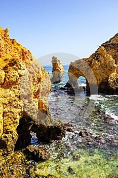 Landscape made by erosion effect at Ponta da Piedade