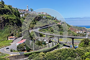 Landscape Madeira with a motorway through the mountains