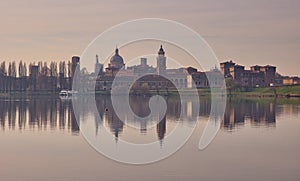 Landscape of Mantua in autumn