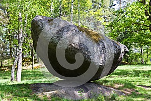 Landscape with many granite rocks from Stone age, spiritual pilgrimage place, village Petrovice - Husova kazatelna, Central Bohemi