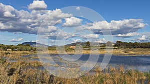 Landscape in the marsh of Gaianes with with clouds photo