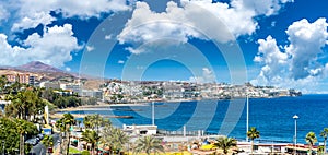 Landscape with Maspalomas village and Playa del Ingles photo