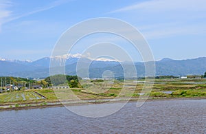 Landscape of Matsumoto basin, Nagano, Japan