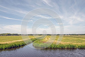 Landscape with meadows and ditches.