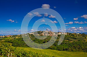 Landscape with the medieval city of San Gimignano in Tuscany