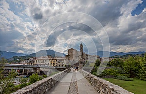 The landscape of the medieval town of Bobbio, Piacenza province, Emilia Romagna, Italy