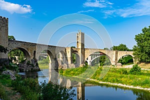 Landscape medieval village Besalu, Catalonia, Spain.