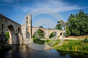 Landscape medieval village Besalu, Catalonia, Spain.