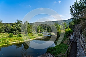 Landscape medieval village Besalu, Catalonia, Spain.