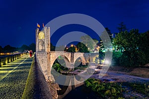 Landscape medieval village Besalu, Catalonia, Spain.