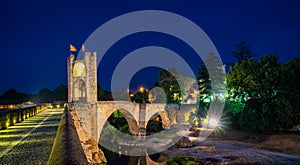 Landscape medieval village Besalu, Catalonia, Spain.