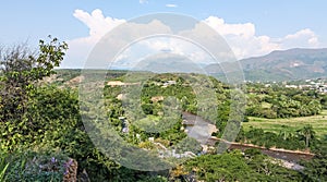 Landscape of Melgar in Tolima department. Sumapaz River Valley near the mouth of the Magdalena River. Colombia