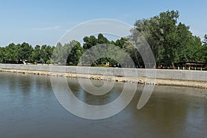 Landscape of Meric Maritsa River in city of Edirne, East Thrace, Turkey