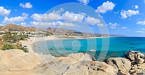 Landscape with Mikri Vigla Beach, Naxos island, Greece