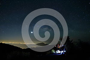 Landscape of Milky Way beautiful sky on Doi Inthanon Chiangmai