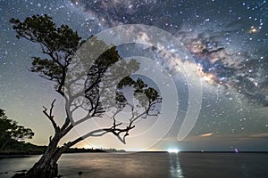 Landscape with Milky Way Galaxy photo