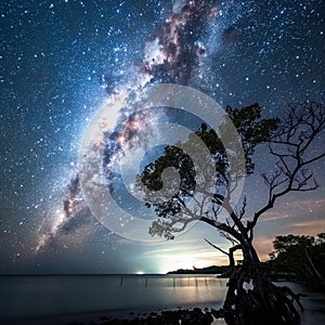 Landscape with Milky Way Galaxy photo