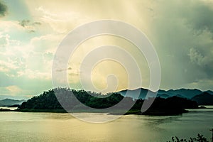 Landscape mist at Kaeng Krachan Dam