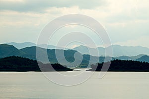 Landscape mist at Kaeng Krachan Dam