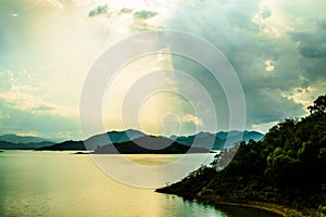 Landscape mist at Kaeng Krachan Dam