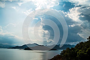 Landscape mist at Kaeng Krachan Dam