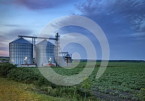 Modern agricultural Silo. photo