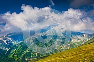 Landscape with Mohoru peak of Parang mountains