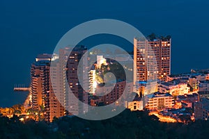 Landscape of Monaco of Night