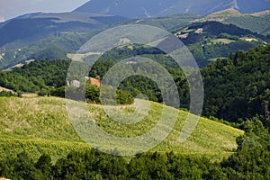 Landscape in Montefeltro near Urbania Marches, Italy