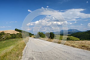 Landscape in Montefeltro near Urbania Marches, Italy