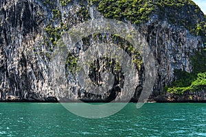 Landscape of Morakot Cave, Andaman Sea, Trang Top Tourist Attractions in Thailand,Beautiful destinations in Asia, summer holidays,