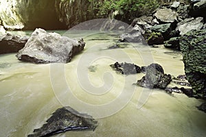 Landscape in Morakot Cave Emerald Cave Muk island Trang Thailan