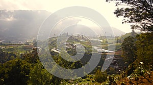landscape in the morning at Dieng, Central Java, Indonesia