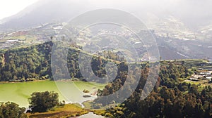 landscape in the morning at Dieng, Central Java, Indonesia