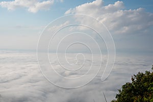 Landscape of Morning Mist with Mountain Layer