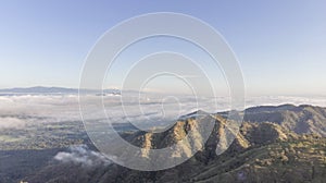 Landscape of Morning Mist with Mountain Layer at  north of Thailand