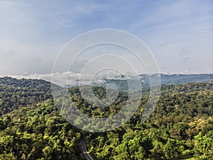 Landscape of Morning Mist with Mountain Layer at  north of Thailand