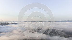 Landscape of Morning Mist with Mountain Layer at  north of Thailand