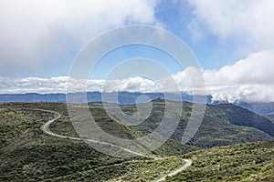 Landscape at Morro da Igreja at the Sao Joaquim national park in Brazil