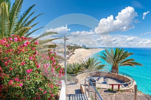 Landscape with Morro Jable in Fuerteventura