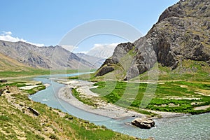 Landscape of Mount Damavand and Lar River , Iran