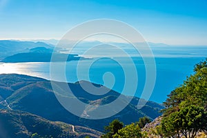 Landscape of Mount Pantokrator at Corfu, Greece