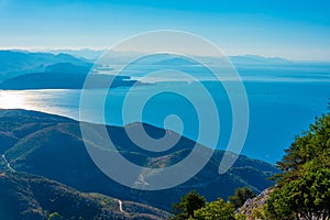 Landscape of Mount Pantokrator at Corfu, Greece