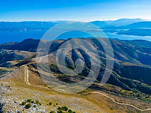 Landscape of Mount Pantokrator at Corfu, Greece